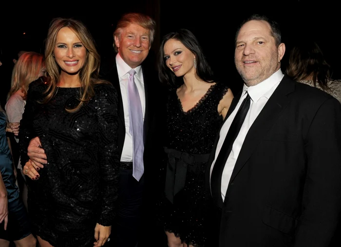 Melania şi Donald Trump, alături de Harvey Weinstein şi soţia acestuia, designerul Georgina Chapman FOTO Guliver/Getty Images