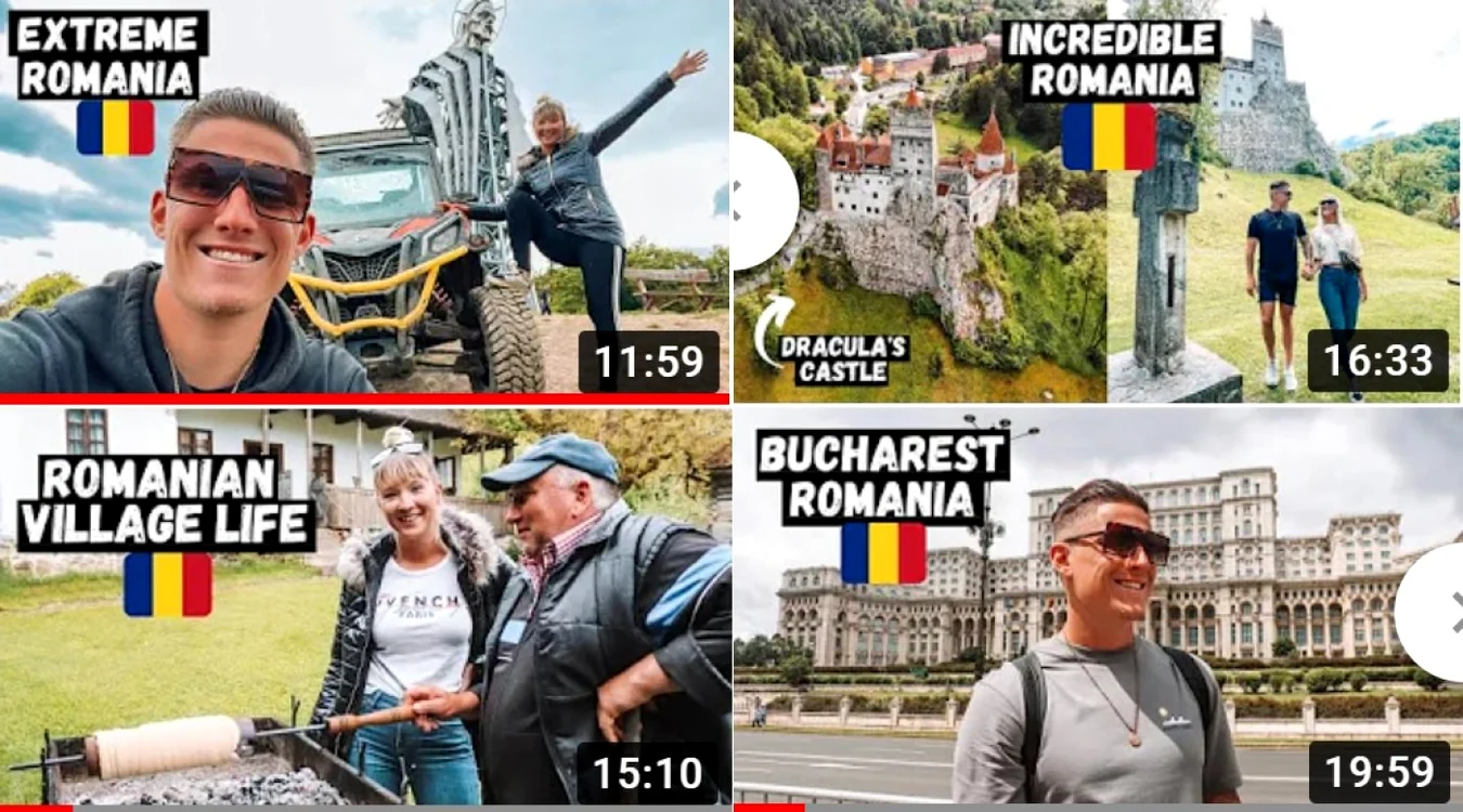 Aventurile unor vloggeri londonezi în România Foto colaj You Tube