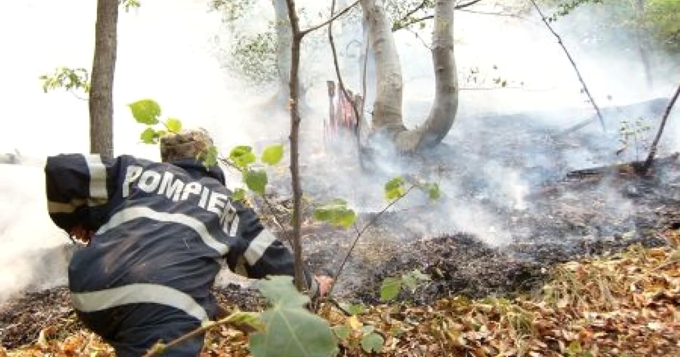 Vântul puternic îngreunează intervenţia forţelor. Foto: Arhivă
