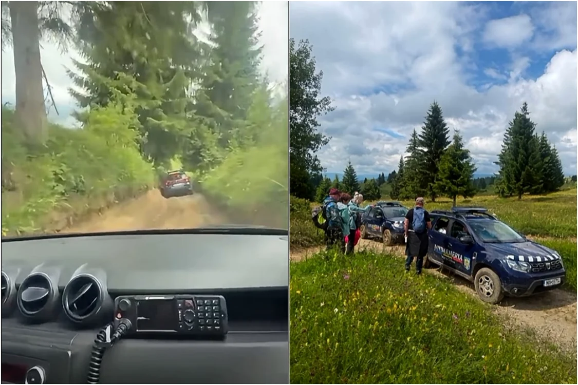 Turiști blocați pe un traseu montan din cauza a șase urși. Foto: Jandarmeria Harghita