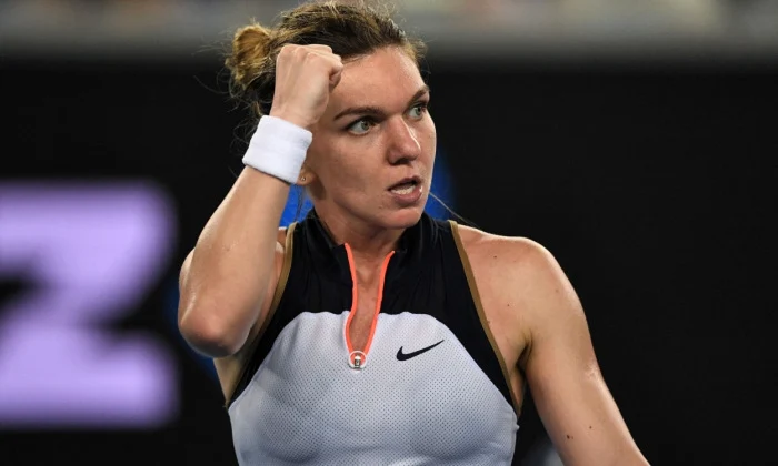 Simona Halep, imaginea determinării în meciul câştigat în turul II de la Australian Open