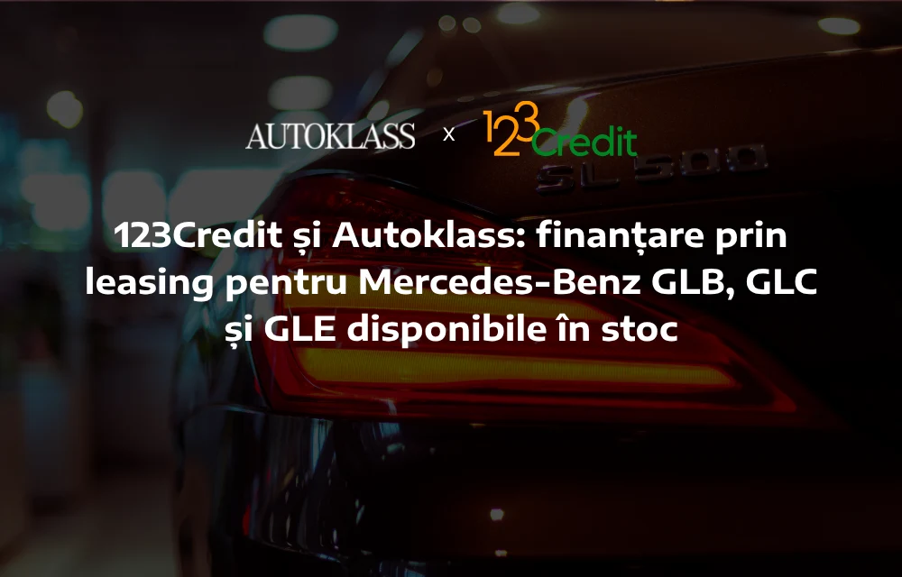 123Credit și Autoklass: finanțare prin leasing pentru 3 modele Mercedes-Benz GLB, GLC și GLE disponibile în stoc