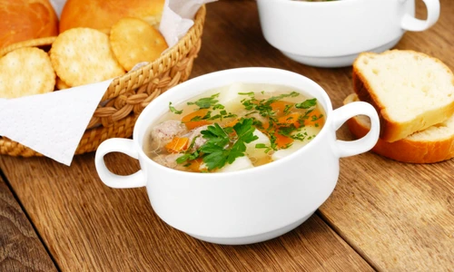 11294509   homemade soup with meatballs on the kitchen table jpeg