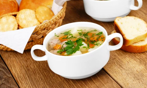 11294509   homemade soup with meatballs on the kitchen table jpeg