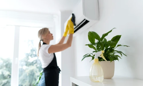 femeie sterge filtrul aer conditionat acasa 2149374475 jpg