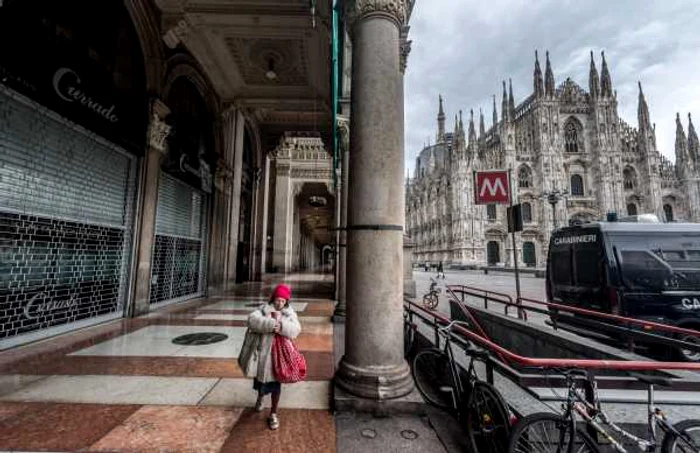 Milano, pustiu în vremea coronavirusului FOTO Mediafax/ Hepta/ ABACAPRESS/ Carlo Cozzoli