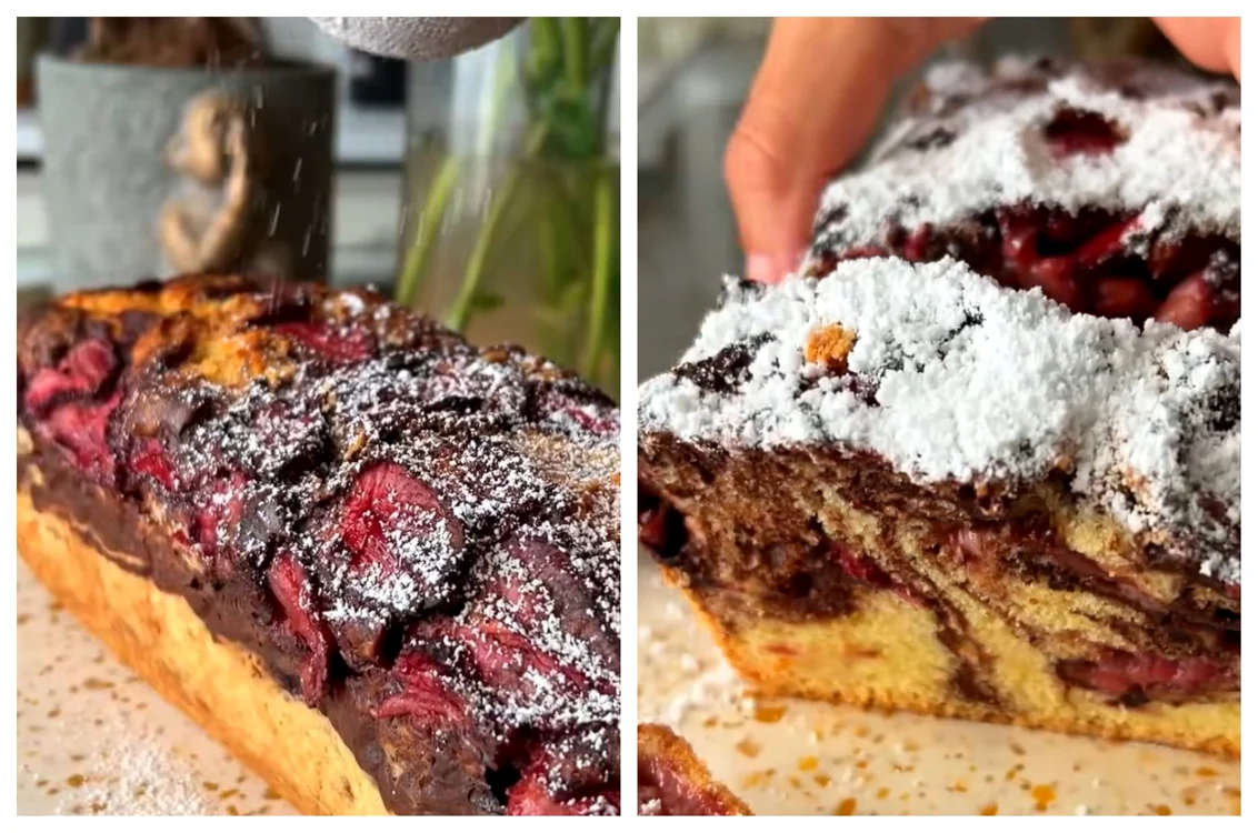 Chec cu cacao și căpșuni / FOTO: Colaj captură video TikTok