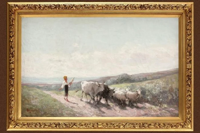 
    Tabloul”Tărăncuță cu fuior pe cale” de Nicolae Grigorescu este cel mai scump obiect vândut la o licitație în România în 2020Foto: artmark.ro  