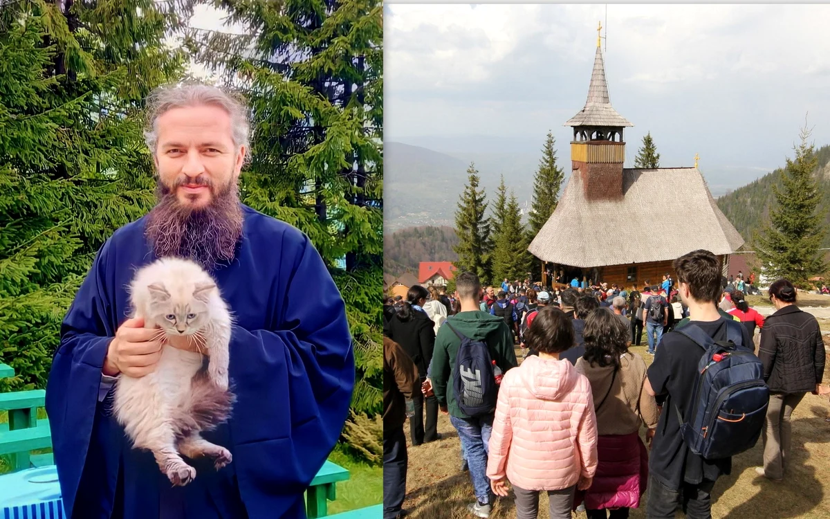Dimitrie Ivașco (Sursa: pagina sa de Facebook) și Schitul Straja (foto: Daniel Guță).