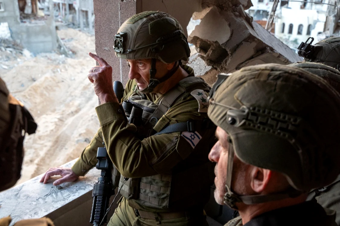 Șeful Statului Major al Israelului în zona unde a fost ucis liderul Hamas FOTO EPA-EFE