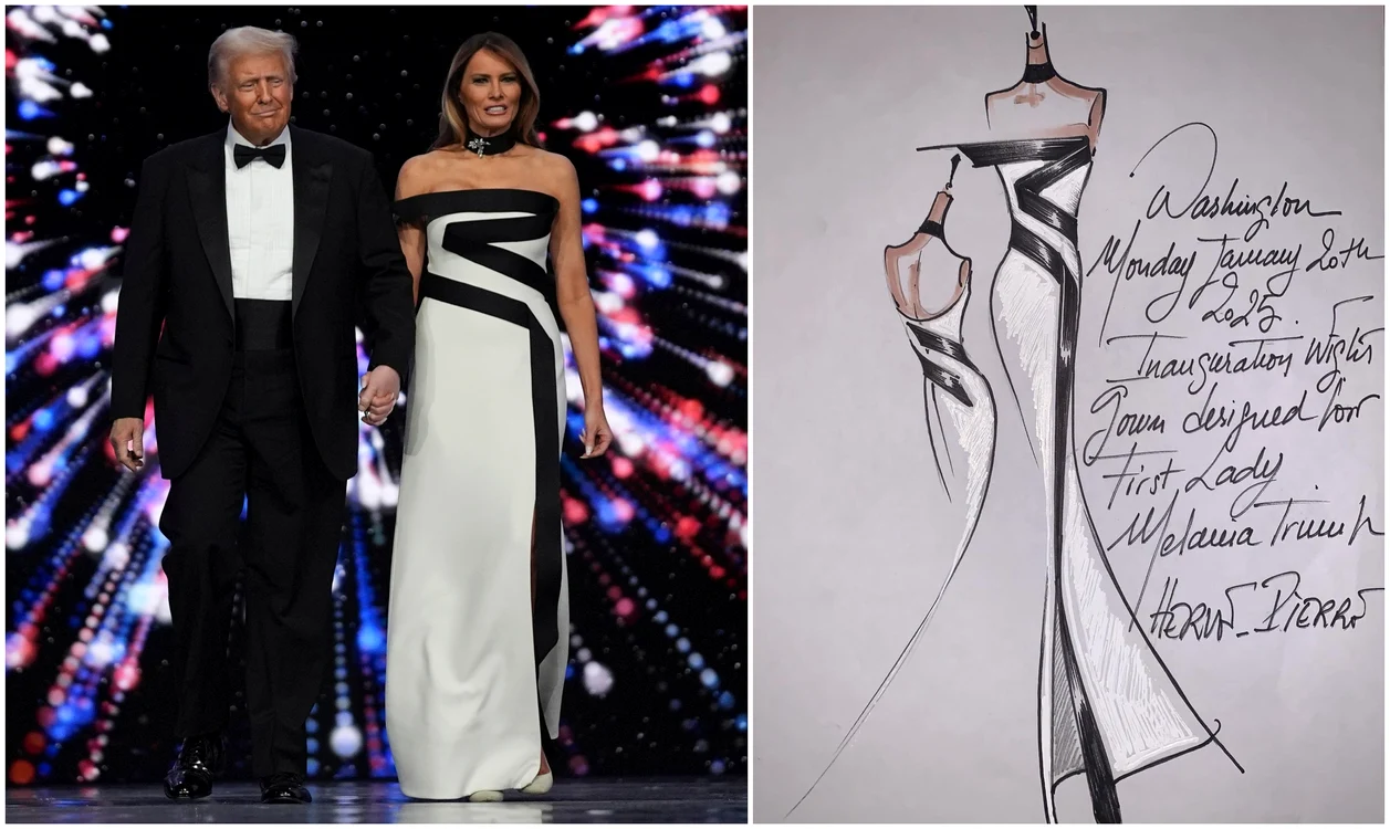 Melania Trump şi designerul Herve Pierre care i a creat rochia de la inaugurare   Profimedia, Instagram jpg