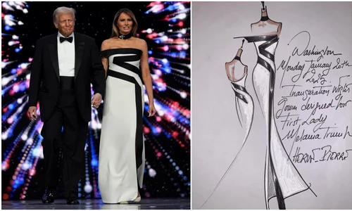 Melania Trump şi designerul Herve Pierre care i a creat rochia de la inaugurare   Profimedia, Instagram jpg