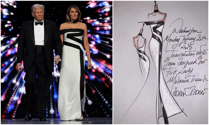 Melania Trump şi designerul Herve Pierre care i a creat rochia de la inaugurare Profimedia, Instagram jpg
