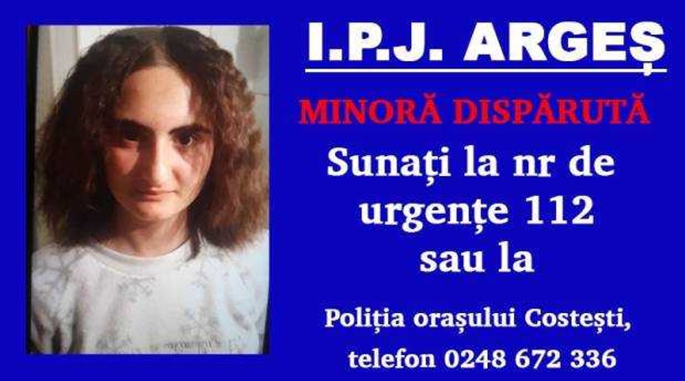 Adolescenta din Argeș care era dată dispărută a fost găsită moartă