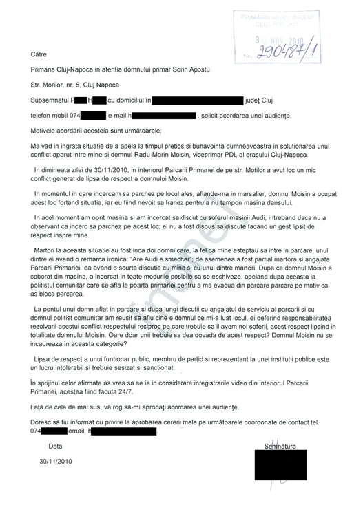 Atenţia lui Horea Popa adresată primarului Sorin Apostu