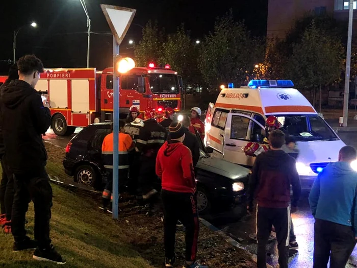 Imagine de la accidentul de duminică seara din Turnu Severin