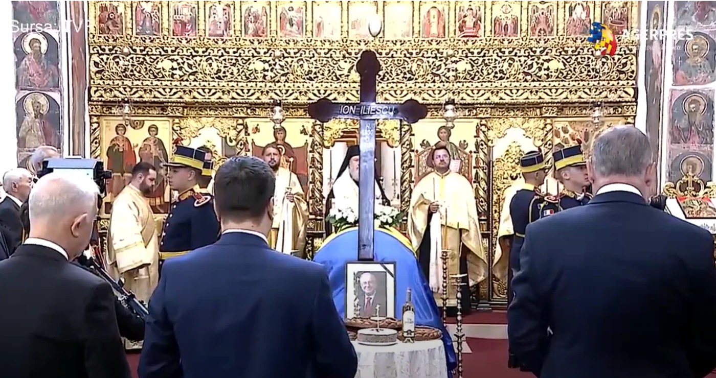 Continuă funeraliile fostului președinte Ion Iliescu. FOTO captură YouTube Agerpres