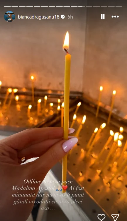Bianca Drăgușanu transmite un mesaj după moartea prieteni sale. 