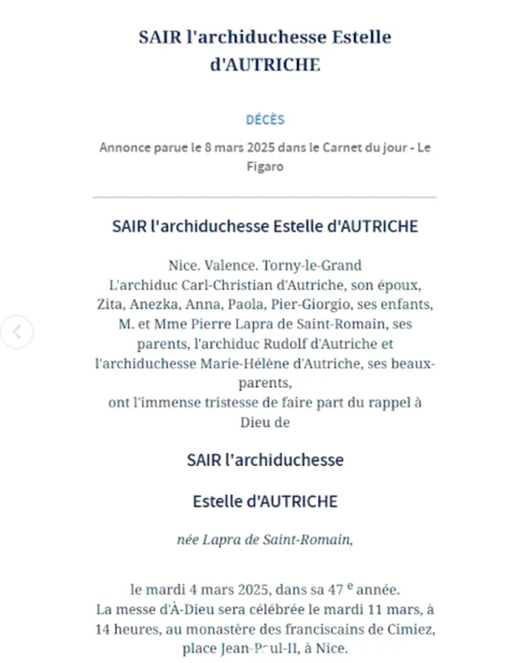 Arhiducesa Estelle a Austriei a murit, Foto Instagram Royalty and Protocol (1) png