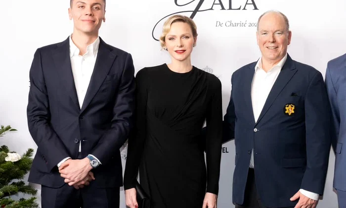 Charlene și Albert de Monaco cu David Popovici foto FB jpg