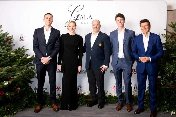 Charlene și Albert de Monaco cu David Popovici foto FB jpg