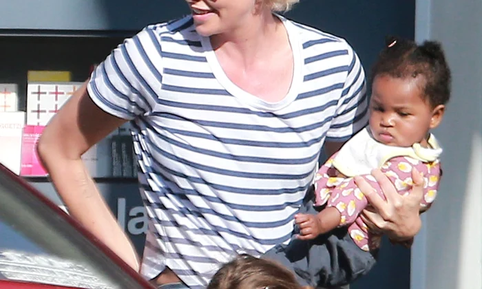 Exclusive Charlize Theron Takes Her Kids Out For Ice Cream jpeg