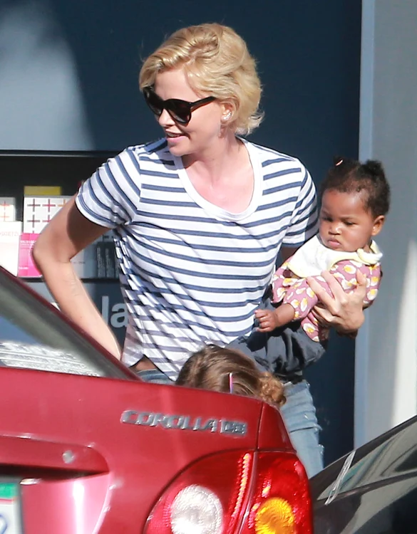 Exclusive Charlize Theron Takes Her Kids Out For Ice Cream jpeg