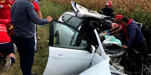 Accident pe E85 pe raza judeţului Vrancea FOTO ISU Vrancea