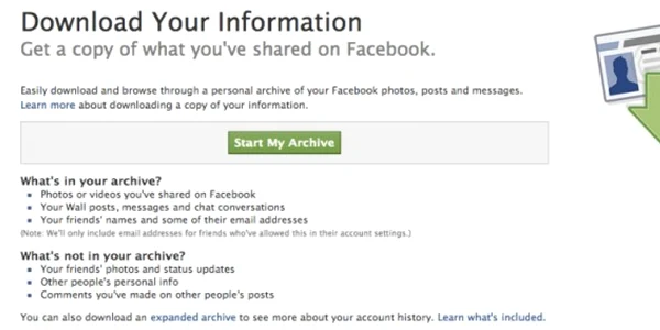 Download Facebook archive