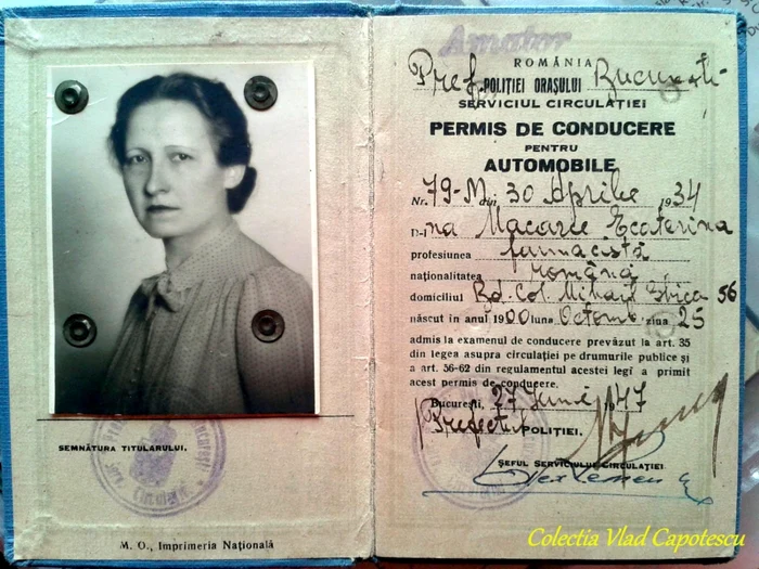 Permis de conducere din 1947FOTO Vlad Capotescu