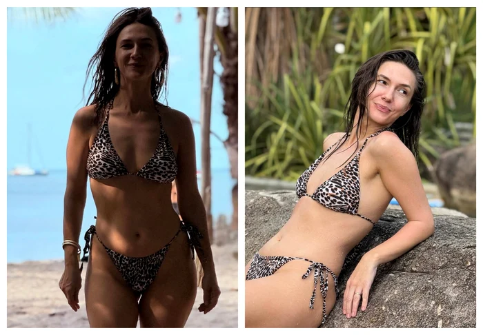 Adela Popescu în costum de baie / Foto: Colaj Instagram