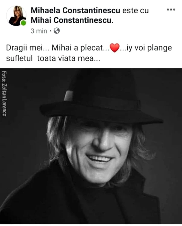 Mesajul publicat de Mihaela Constantinescu