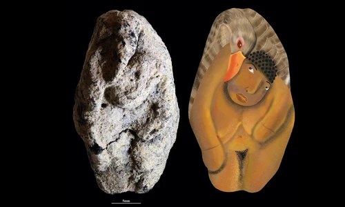 O figurină paleolitică „extrem de rară”, descoperită în Israel (© Laurent Davin / Live Science, CC BY-NC-ND 4.0)