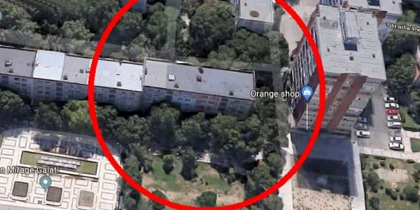 Zona din Galaţi unde au apărut tasările şi fisurile FOTO Google Earth