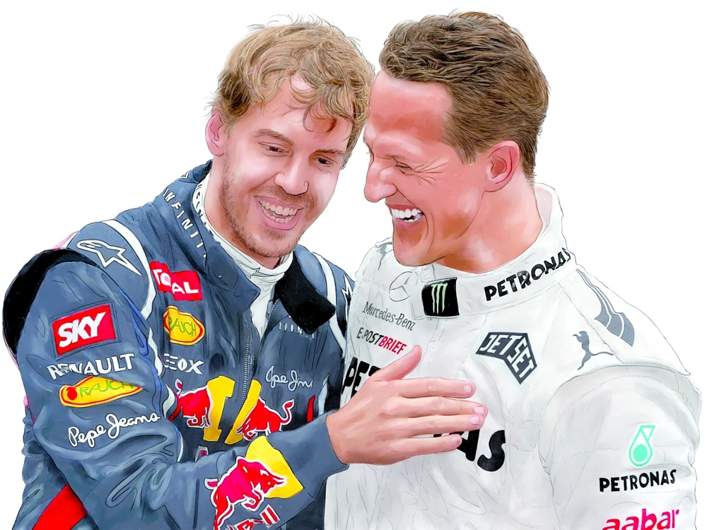 Vettel şi Schumacher, doi buni prieteni FOTO Vali Ivan