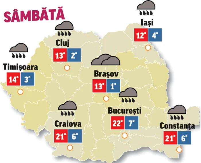 Prognoza meteo 18 aprilie anunță că vremea se mai răcorește