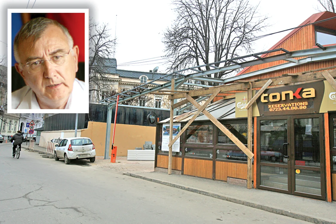 
    Primarul sectorului 1, Andrei Chiliman(foto mic). Restaurantul se  află gard în gard  cu Ambasada Franţei  