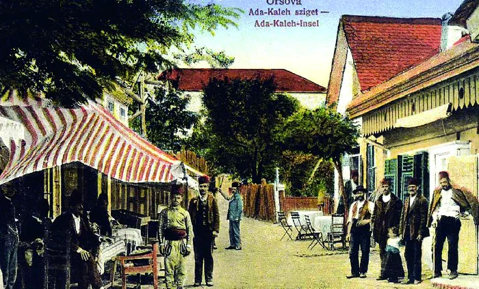 Insula inainte de 1918-Centrul  insulei Ada-Kaleh, cu bazarul – locul preferat al turiştilor