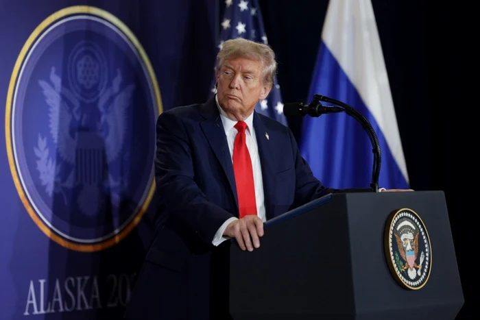 Donald Trump, la conferință de presă cu Putin în Alaska FOTO EPA-EFE