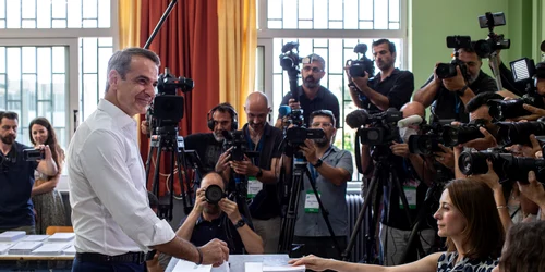 Kyriakos Mitsotakis voteaza la alegerile din 25 iunie 2023 Foto AFP jpg