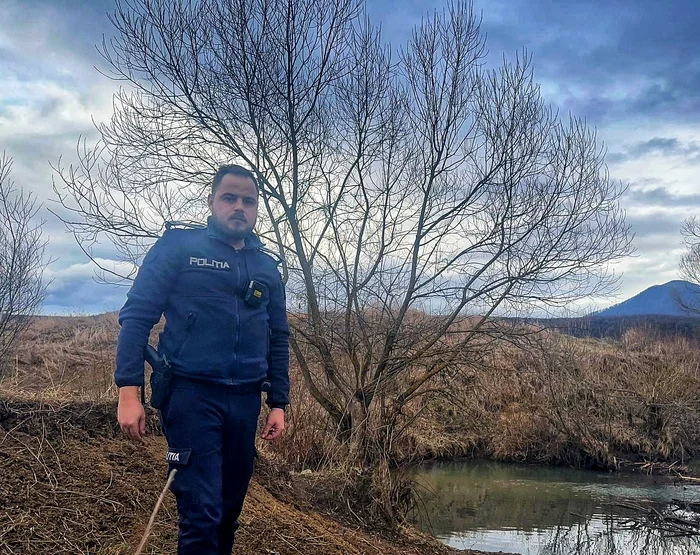 Mihai Manta, polițistul care a salvat viața unui bărbat FOTO Facebook Poliția Română