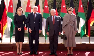 Regele Abdullah al II lea al Iordaniei și regina Rania îi primesc pe președintele german Frank Walter Steinmeier și pe prima doamnă Elke Büdenbender la Palatul Al Husseiniya din Amman, Iordania, Profimedia 1076375454 jpg