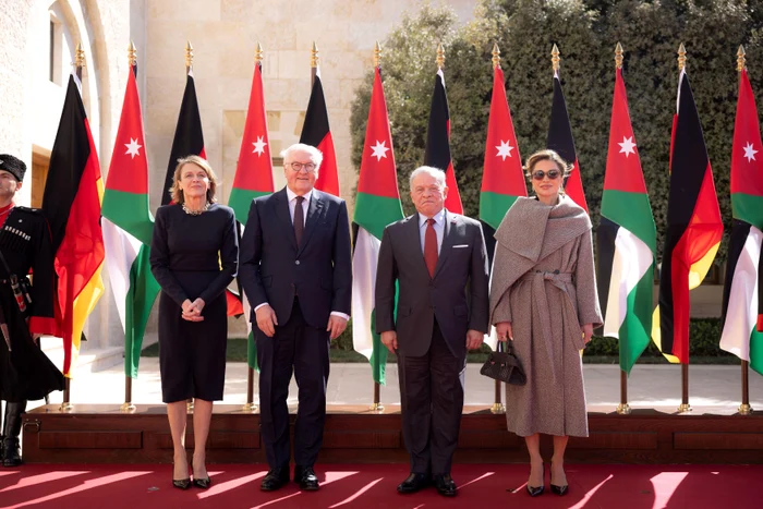 Regele Abdullah al II lea al Iordaniei și regina Rania îi primesc pe președintele german Frank Walter Steinmeier și pe prima doamnă Elke Büdenbender la Palatul Al Husseiniya din Amman, Iordania, Profimedia 1076375454 jpg
