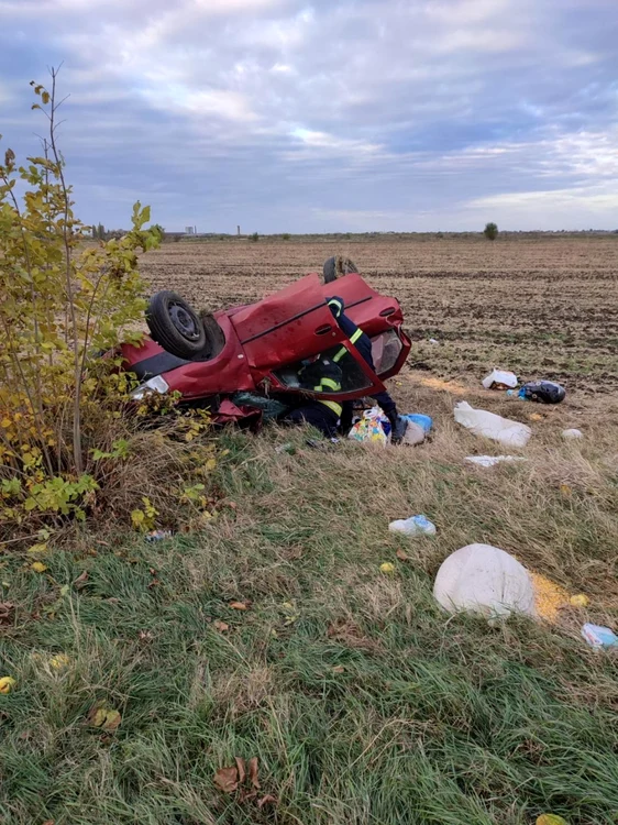 Accidentul a avut loc pe DN2 FOTO ISU Ialomiţa