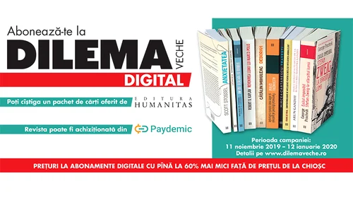 Abonează te la Dilema veche digital și cîștigă un raft plin de cărți de la Humanitas! jpeg