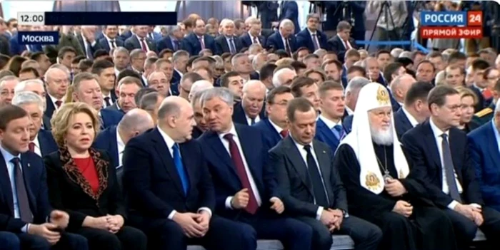 Dmitri Medvedev a adormit în timpul discursului lui Vladimir Putin. Foto Twitter