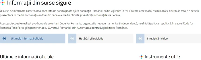 Așa arată site-ul cu știri oficiale despre coronavirus lansat de Guvern