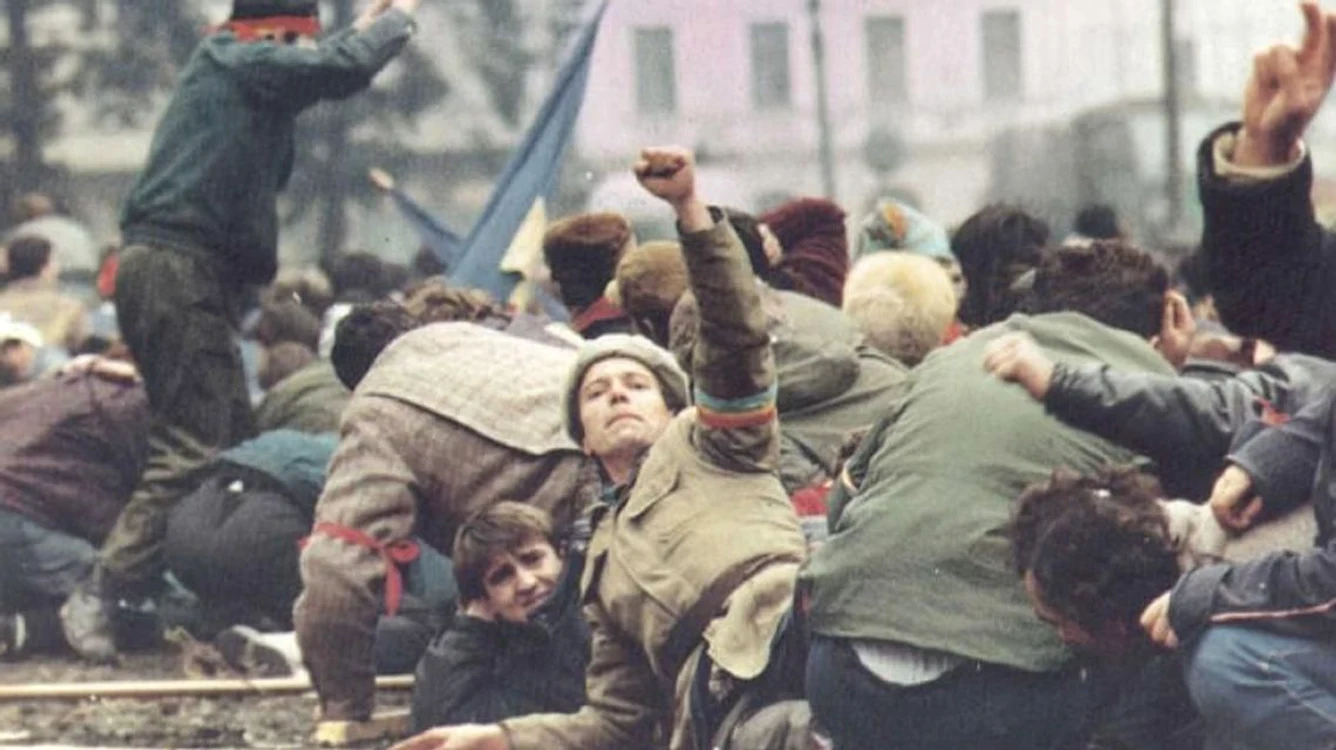 Moment din timpul Revoluției din 1989. Foto: Arhivă