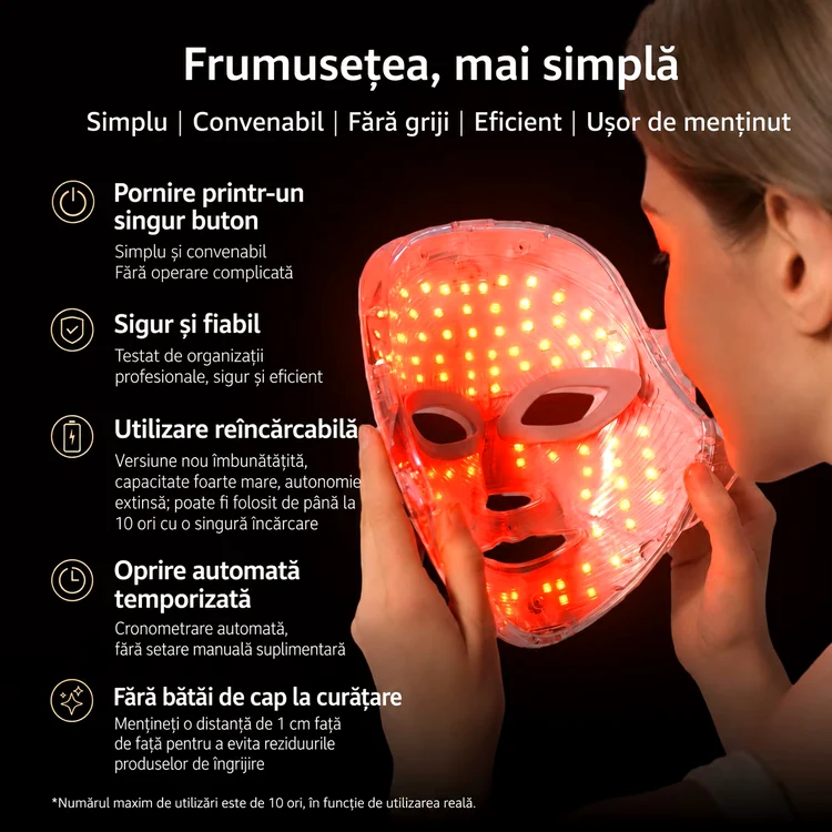 Mască facială LED recomandată Editors’ Choice 2026, pentru îngrijirea tenului la domiciliu