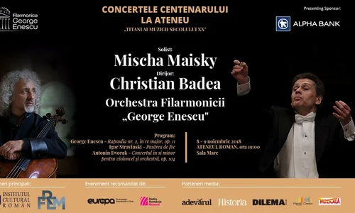 Mischa Maisky și Christian Badea, doi artiști excepționali în «Concertele Centenarului la Ateneul Român» jpeg